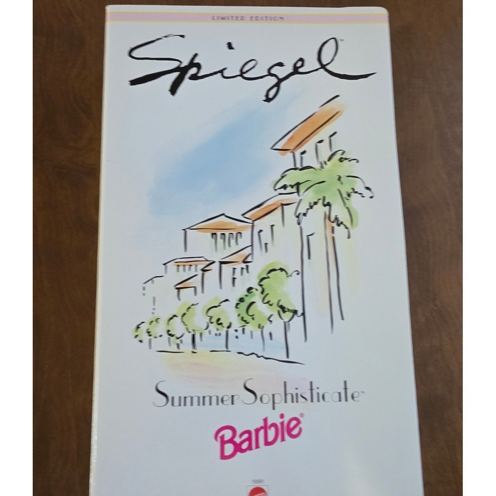 Spiegel‎ Summer Sophisticate Barbie Doll  1995 Pink Striped Dress Hat Purse toy - Picture 5 of 11